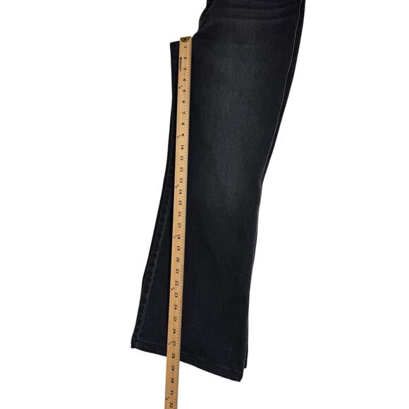 KanCan Celia Ultra High Rise Wide Flare Jeans Washed Black Denim‎ Womens Size 31 - Picture 7 of 10